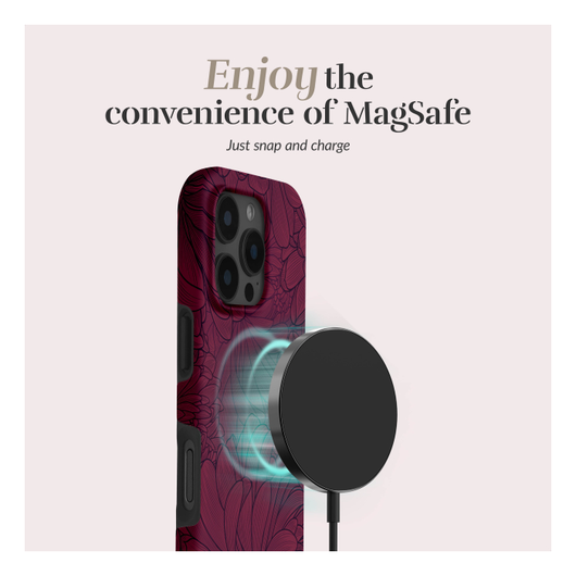 MIO MagSafe iPhone 17 Pro Hoesje Hard Shell Back Cover Berry Blooms afbeelding 3