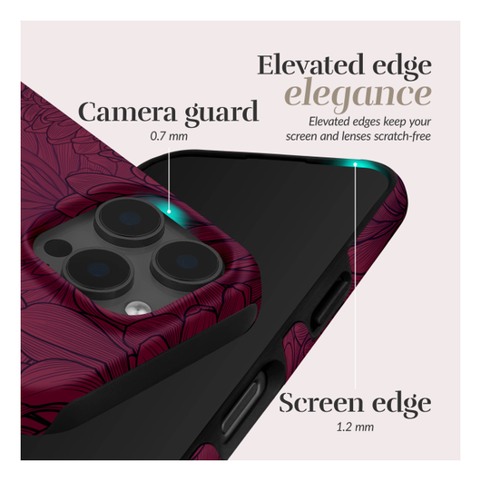 MIO MagSafe iPhone 17 Pro Hoesje Hard Shell Back Cover Berry Blooms afbeelding 5