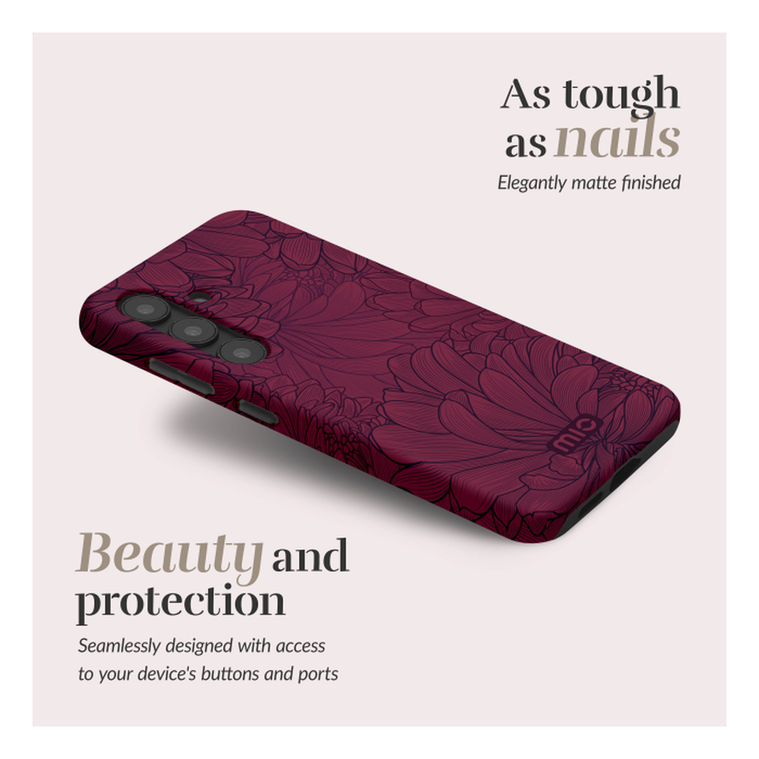 MIO MagSafe Samsung Galaxy S25 FE Hoesje Hard Shell Back Cover Berry Blooms afbeelding 2