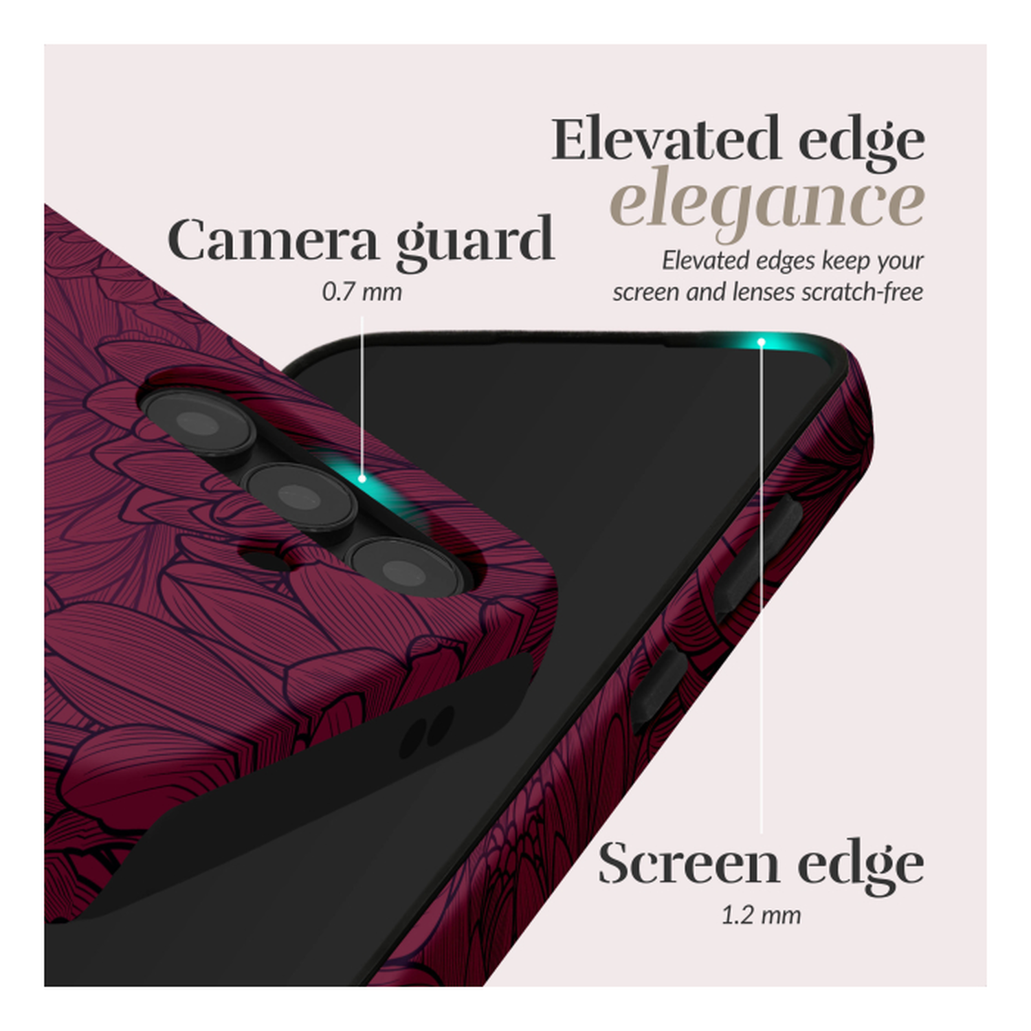 MIO MagSafe Samsung Galaxy S25 FE Hoesje Hard Shell Back Cover Berry Blooms afbeelding 6