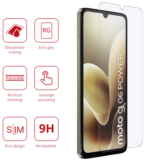 Rosso Motorola Moto G06 / G06 Power 9H Tempered Glass Screen Protector afbeelding 2