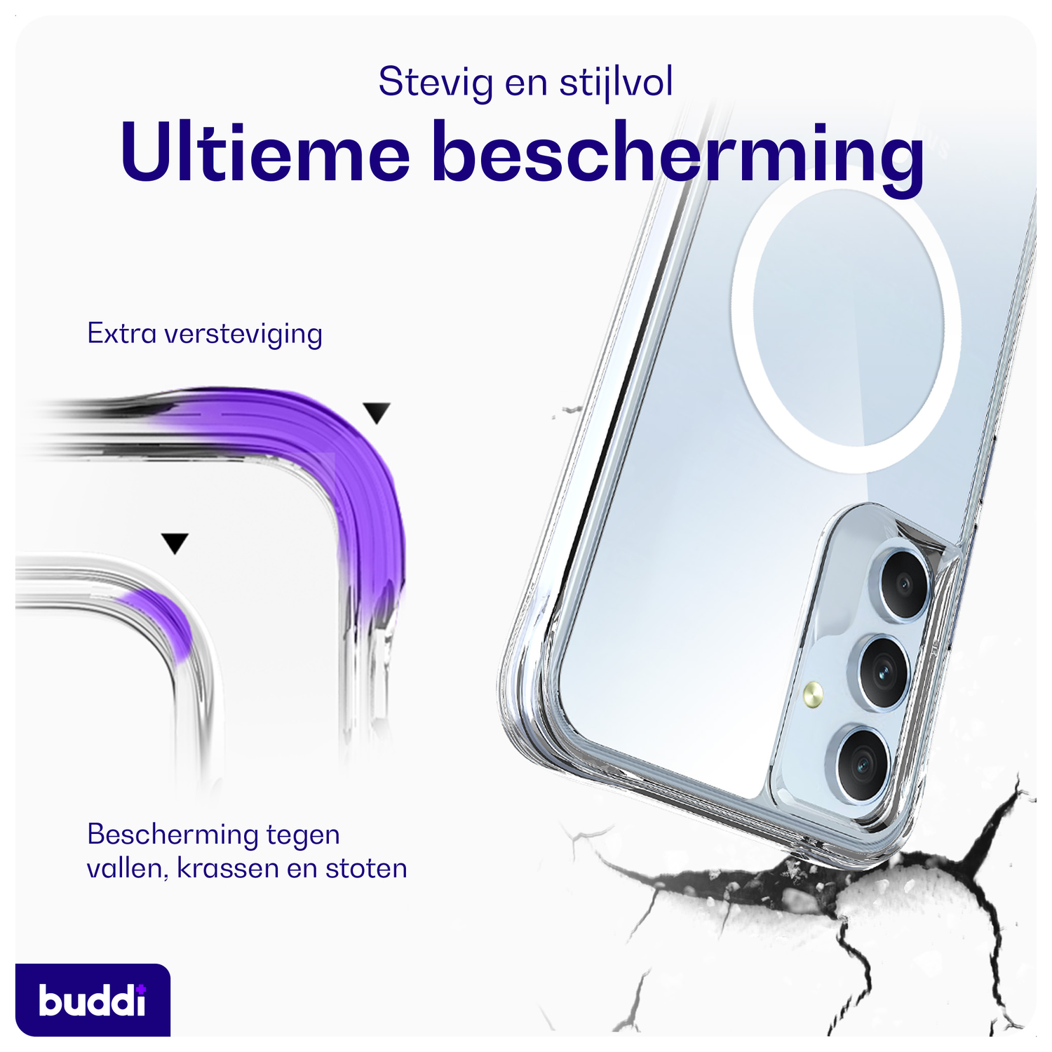Buddi Core Samsung Galaxy A54 Hoesje MagSafe Back Cover Transparant afbeelding 2