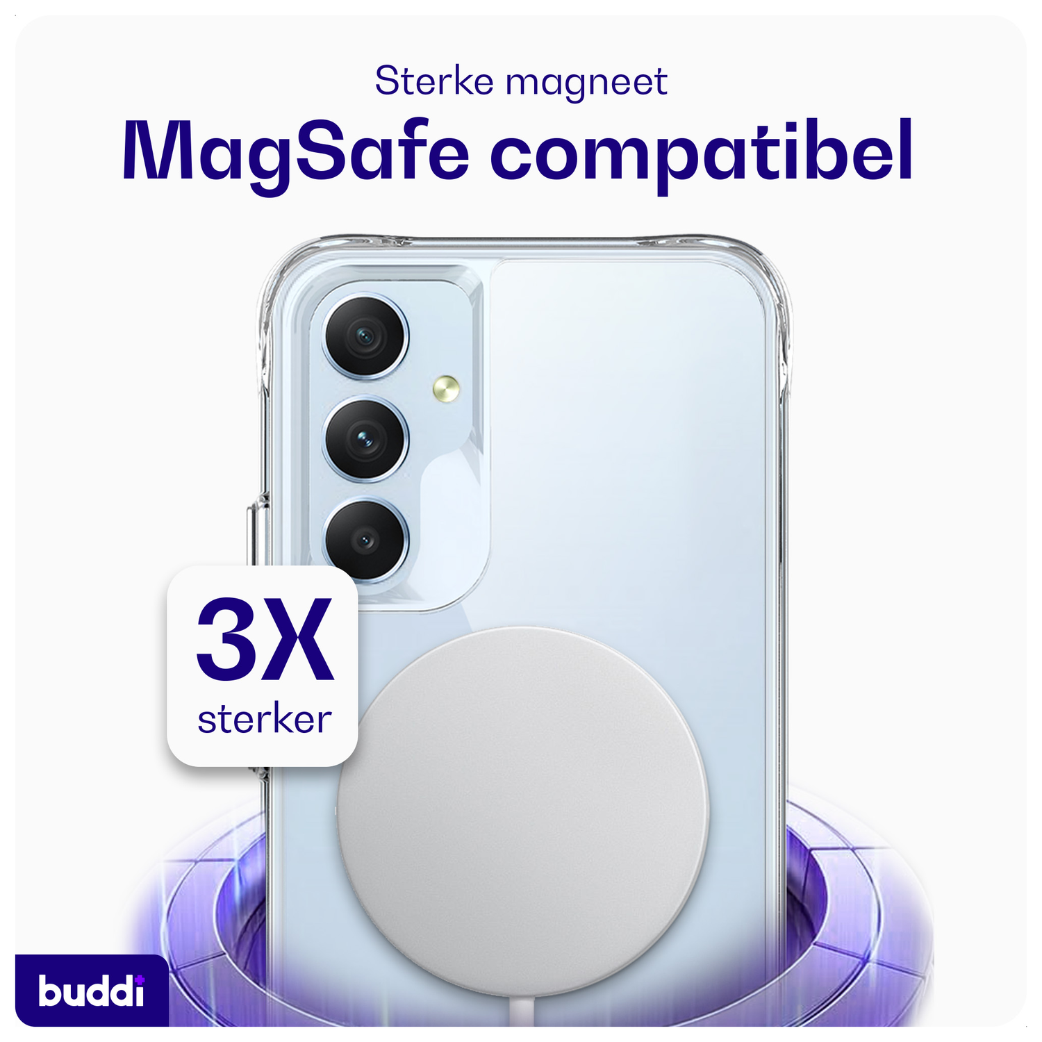 Buddi Core Samsung Galaxy A54 Hoesje MagSafe Back Cover Transparant afbeelding 3