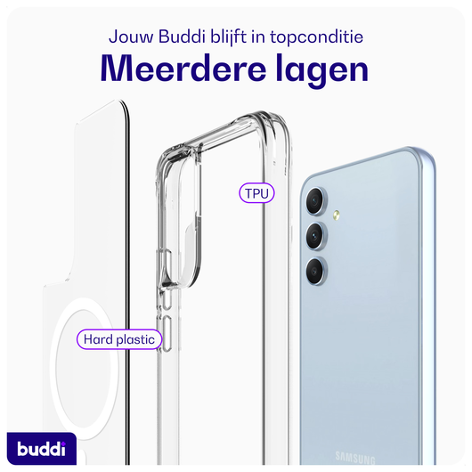 Buddi Core Samsung Galaxy A54 Hoesje MagSafe Back Cover Transparant afbeelding 7