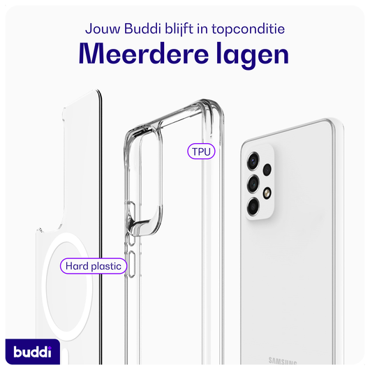 Buddi Core Samsung Galaxy A53 Hoesje MagSafe Back Cover Transparant afbeelding 7