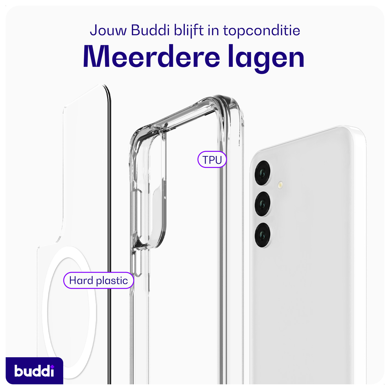 Buddi Core Samsung Galaxy A35 Hoesje MagSafe Back Cover Transparant afbeelding 7