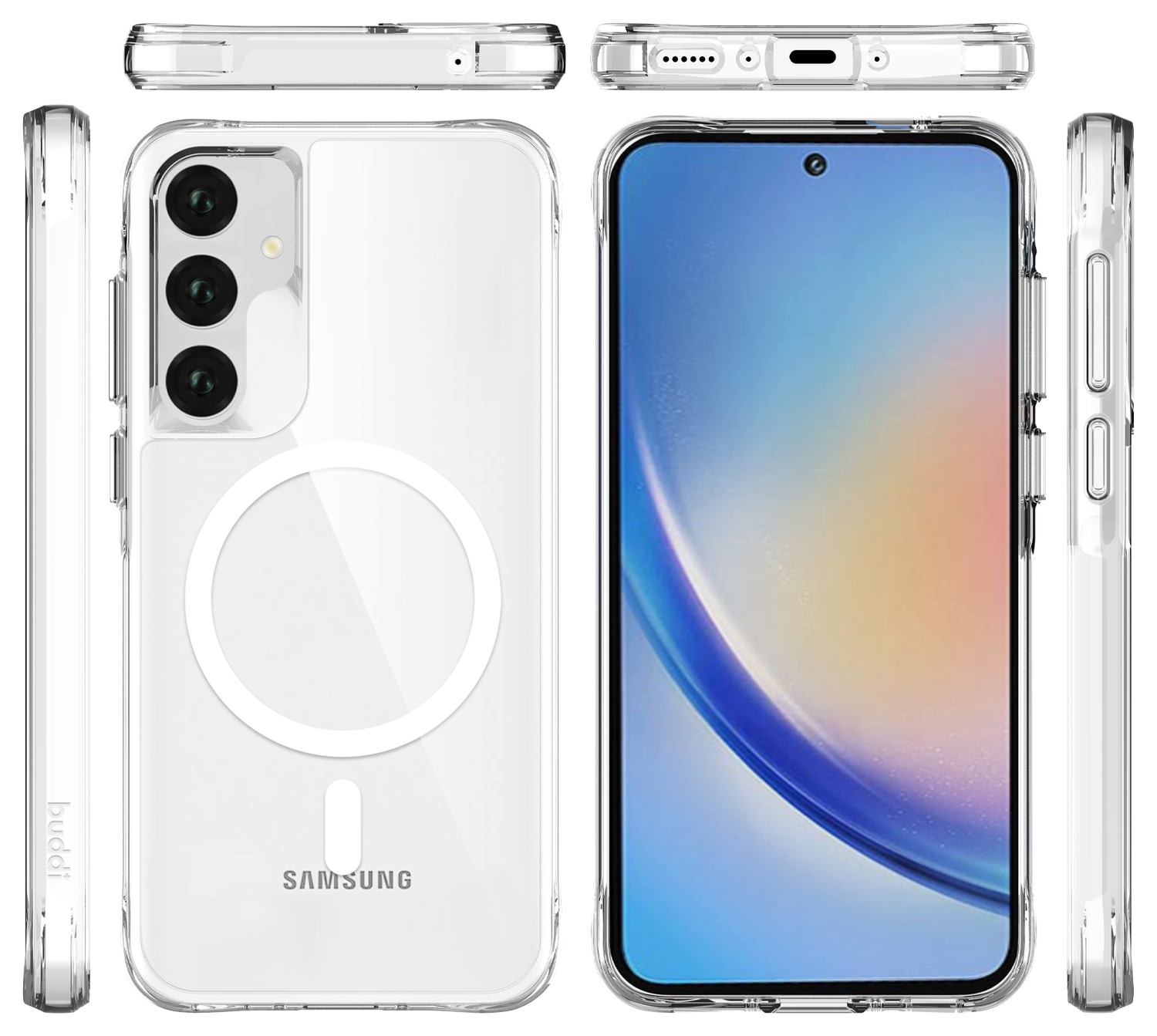 Buddi Core Samsung Galaxy A35 Hoesje MagSafe Back Cover Transparant afbeelding 3