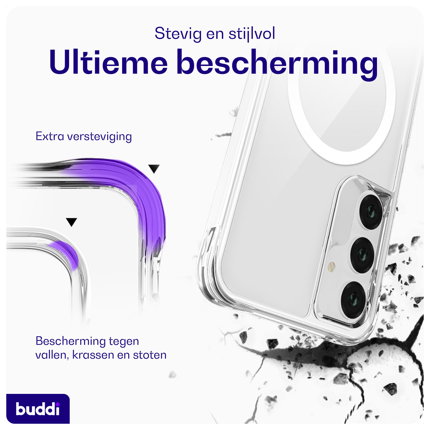 Buddi Core Samsung Galaxy A35 Hoesje MagSafe Back Cover Transparant afbeelding 2