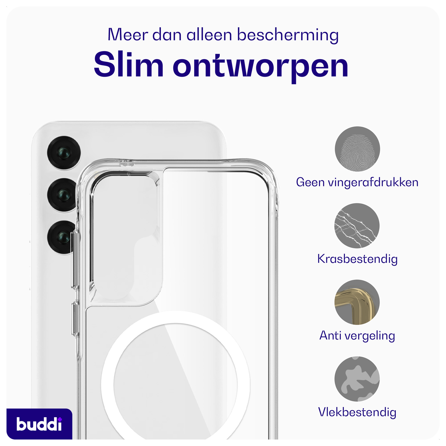 Buddi Core Samsung Galaxy A35 Hoesje MagSafe Back Cover Transparant afbeelding 6