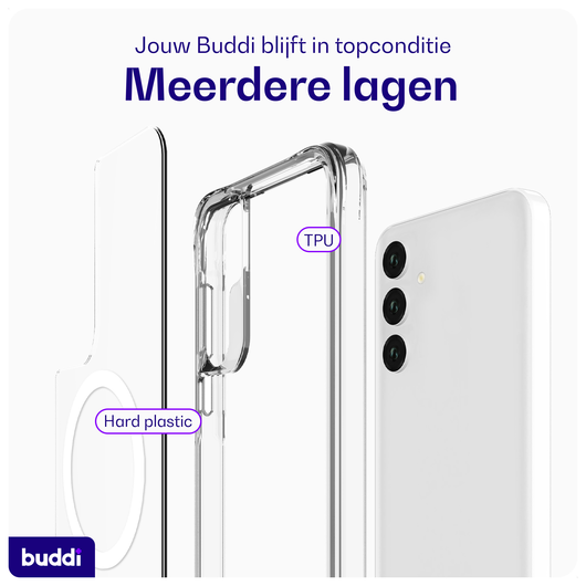 Buddi Core Samsung Galaxy A35 Hoesje MagSafe Back Cover Transparant afbeelding 7