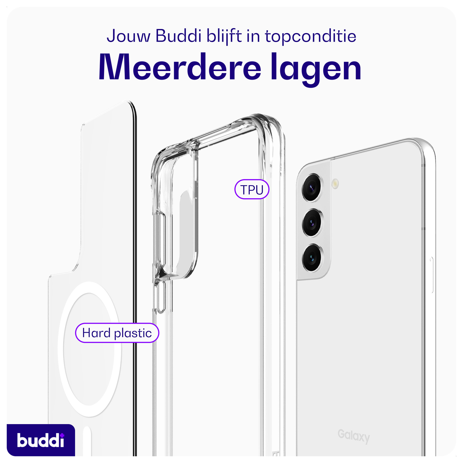 Buddi Core Samsung Galaxy S23 Plus Hoesje MagSafe Back Cover Transparant afbeelding 7