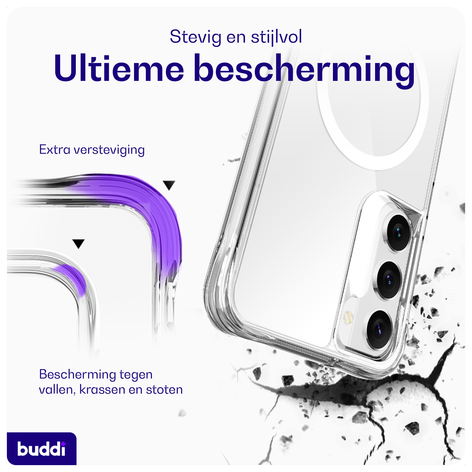 Buddi Core Samsung Galaxy S23 Plus Hoesje MagSafe Back Cover Transparant afbeelding 2