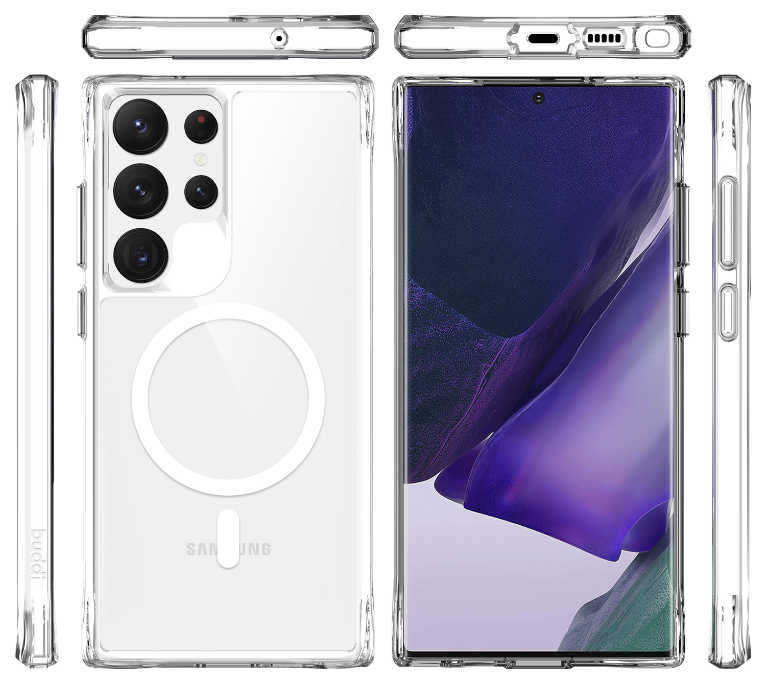 Buddi Core Samsung Galaxy S23 Ultra Hoesje MagSafe Back Cover Transparant afbeelding 3