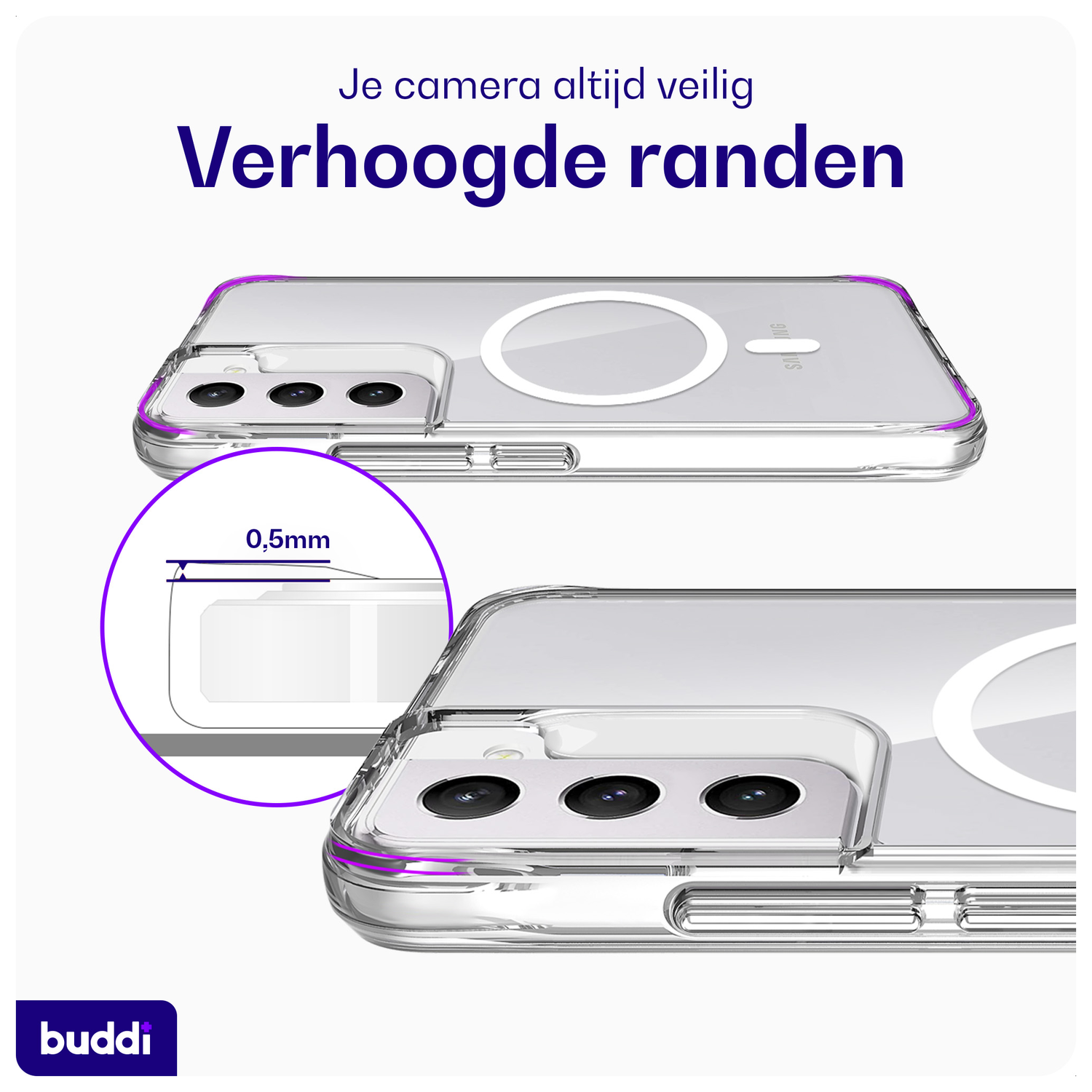 Buddi Core Samsung Galaxy S22 Hoesje MagSafe Back Cover Transparant afbeelding 5