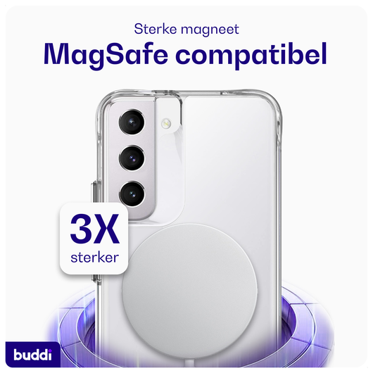 Buddi Core Samsung Galaxy S22 Hoesje MagSafe Back Cover Transparant afbeelding 3
