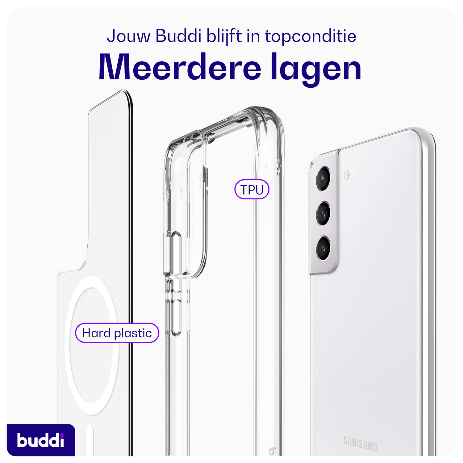Buddi Core Samsung Galaxy S22 Plus Hoesje MagSafe Back Cover Transparant afbeelding 7