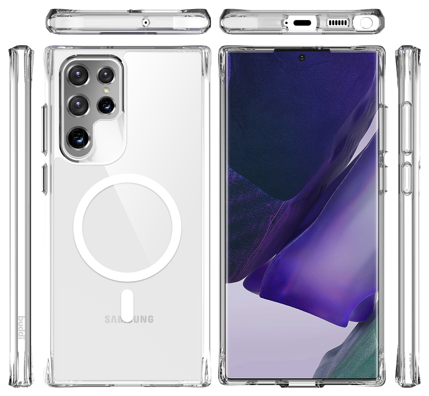 Buddi Core Samsung Galaxy S22 Ultra Hoesje MagSafe Back Cover Transparant afbeelding 3