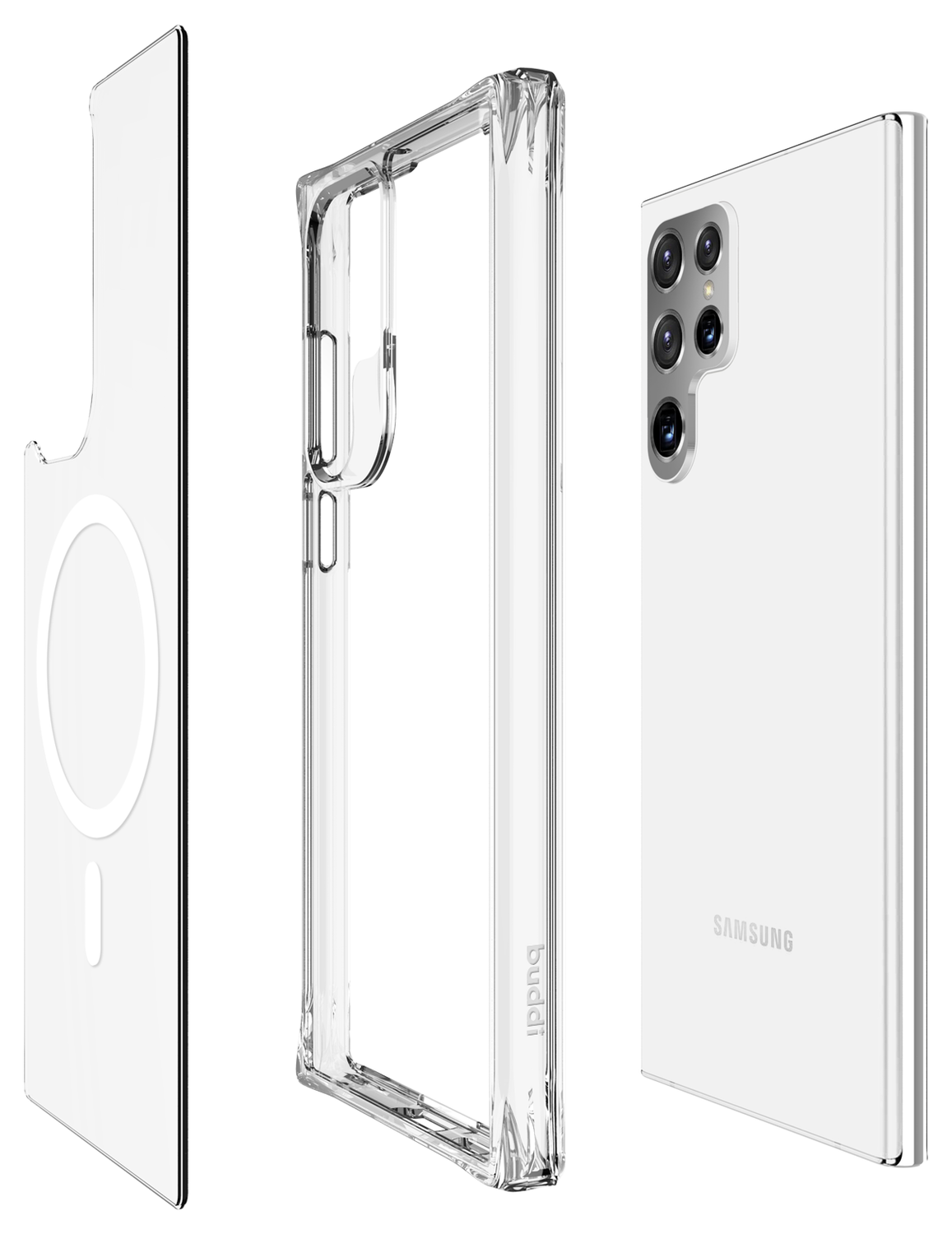 Buddi Core Samsung Galaxy S22 Ultra Hoesje MagSafe Back Cover Transparant afbeelding 4