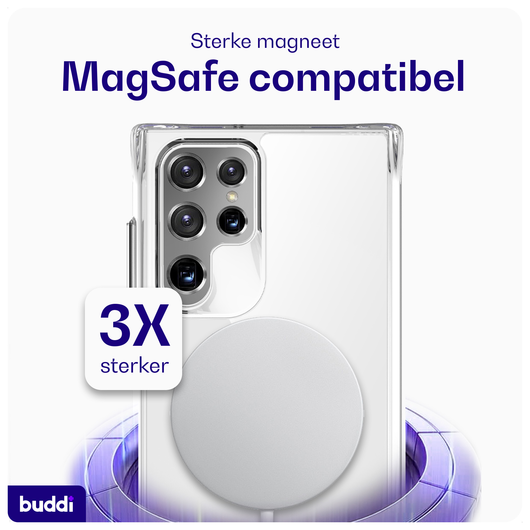 Buddi Core Samsung Galaxy S22 Ultra Hoesje MagSafe Back Cover Transparant afbeelding 3