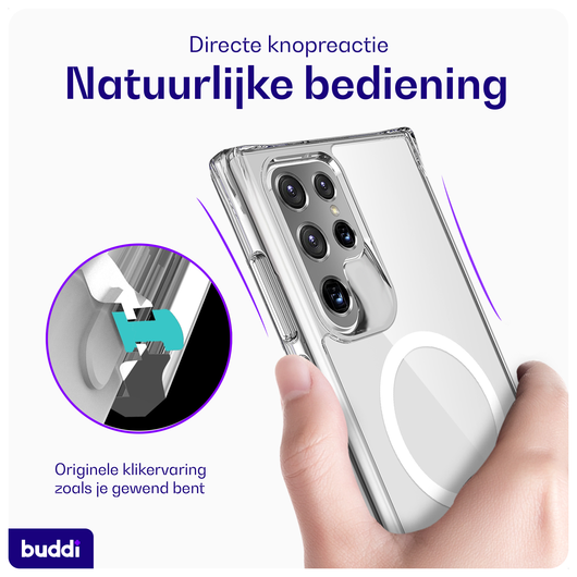 Buddi Core Samsung Galaxy S22 Ultra Hoesje MagSafe Back Cover Transparant afbeelding 4
