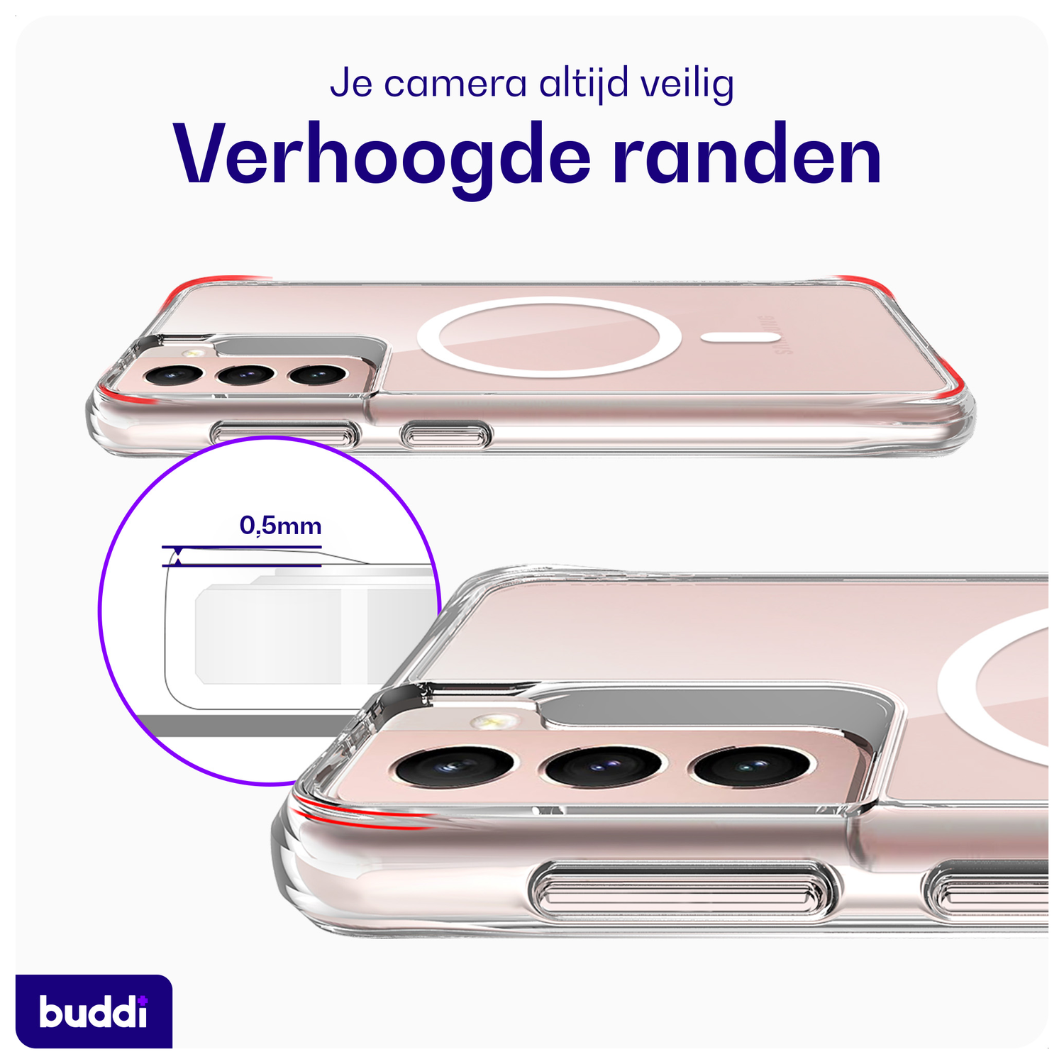 Buddi Core Samsung Galaxy S21 Hoesje MagSafe Back Cover Transparant afbeelding 7