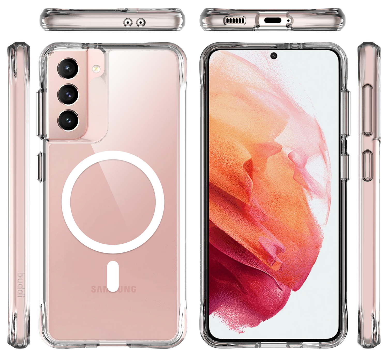 Buddi Core Samsung Galaxy S21 Hoesje MagSafe Back Cover Transparant afbeelding 3