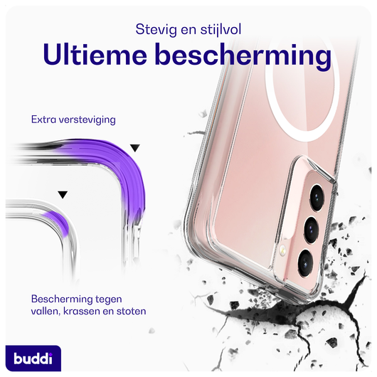 Buddi Core Samsung Galaxy S21 Hoesje MagSafe Back Cover Transparant afbeelding 2