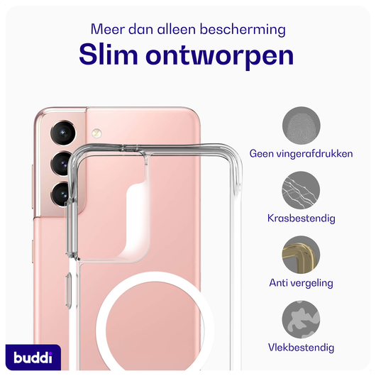 Buddi Core Samsung Galaxy S21 Hoesje MagSafe Back Cover Transparant afbeelding 4