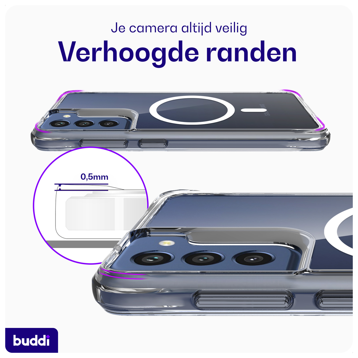 Buddi Core Samsung Galaxy S21 FE Hoesje MagSafe Back Cover Transparant afbeelding 4