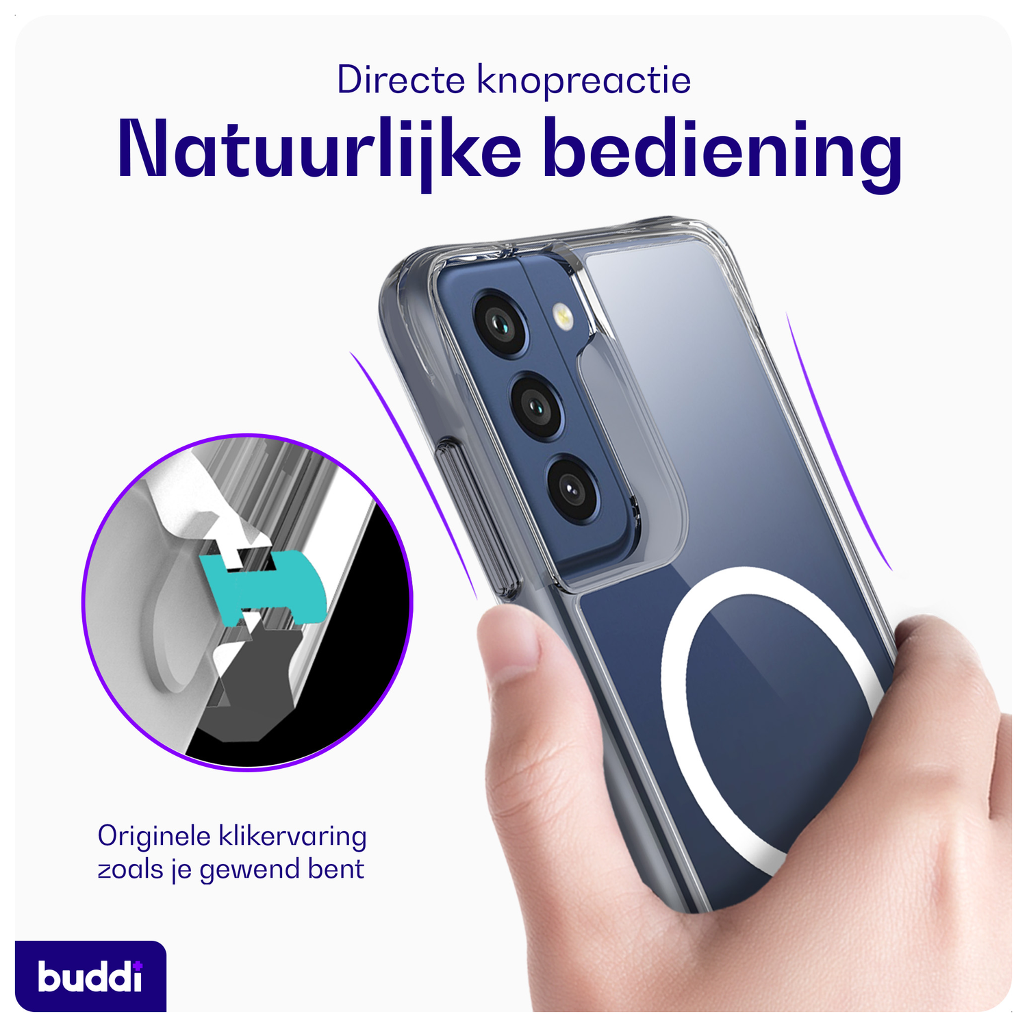 Buddi Core Samsung Galaxy S21 FE Hoesje MagSafe Back Cover Transparant afbeelding 5