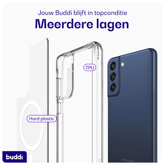 Buddi Core Samsung Galaxy S21 FE Hoesje MagSafe Back Cover Transparant afbeelding 7