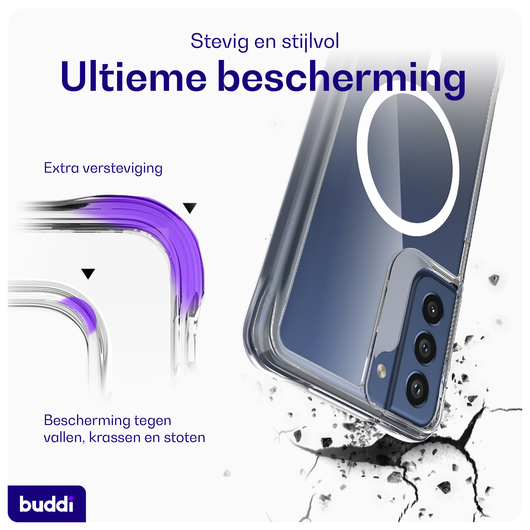 Buddi Core Samsung Galaxy S21 FE Hoesje MagSafe Back Cover Transparant afbeelding 2
