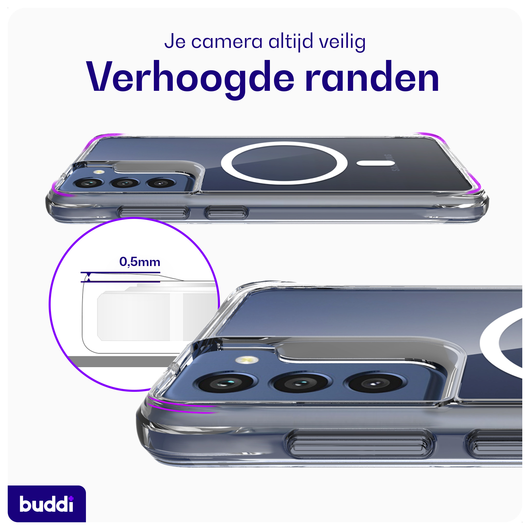Buddi Core Samsung Galaxy S21 FE Hoesje MagSafe Back Cover Transparant afbeelding 4