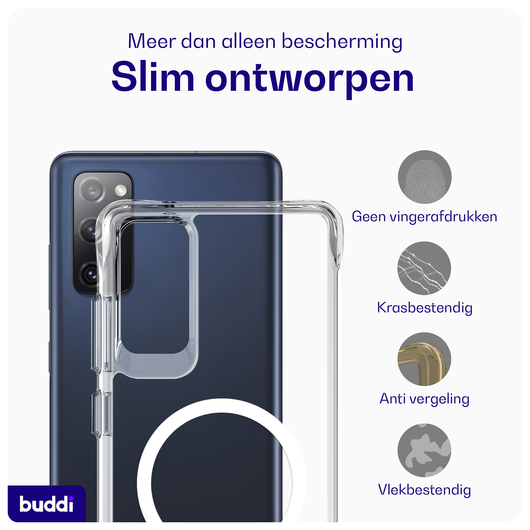 Buddi Core Samsung Galaxy S20 FE Hoesje MagSafe Back Cover Transparant afbeelding 6