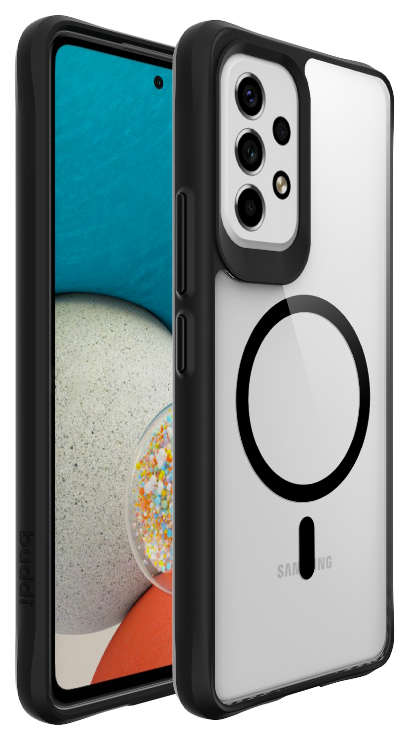 Buddi Hybrid Samsung Galaxy A53 Hoesje MagSafe Back Cover Transparant Zwart afbeelding 8