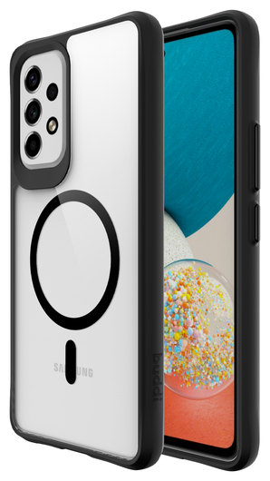 Buddi Hybrid Samsung Galaxy A53 Hoesje MagSafe Back Cover Transparant Zwart afbeelding 1