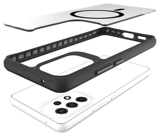 Buddi Hybrid Samsung Galaxy A53 Hoesje MagSafe Back Cover Transparant Zwart afbeelding 10