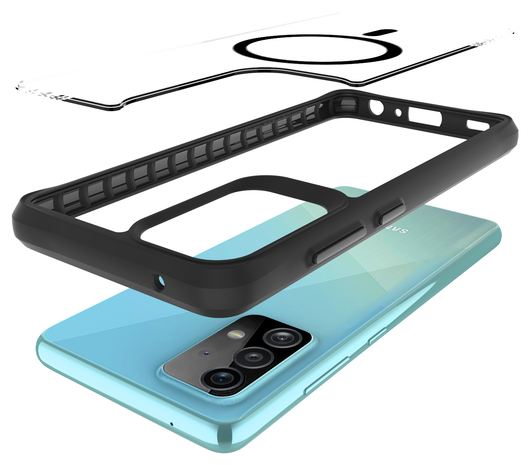 Buddi Hybrid Samsung Galaxy A52 / A52S Hoesje MagSafe Transparant Zwart afbeelding 10