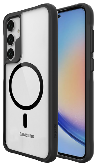 Buddi Hybrid Samsung Galaxy A35 Hoesje MagSafe Back Cover Transparant Zwart afbeelding 1