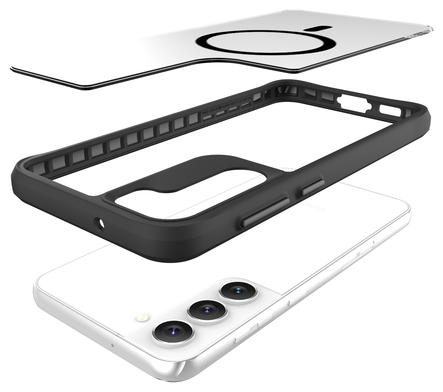 Buddi Hybrid Samsung Galaxy S23 Hoesje MagSafe Back Cover Transparant Zwart afbeelding 8