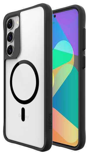 Buddi Hybrid Samsung Galaxy S23 Plus Hoesje MagSafe Back Cover Transparant Zwart afbeelding 1