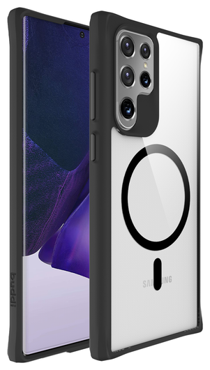 Buddi Hybrid Samsung Galaxy S22 Ultra Hoesje MagSafe Transparant Zwart afbeelding 8