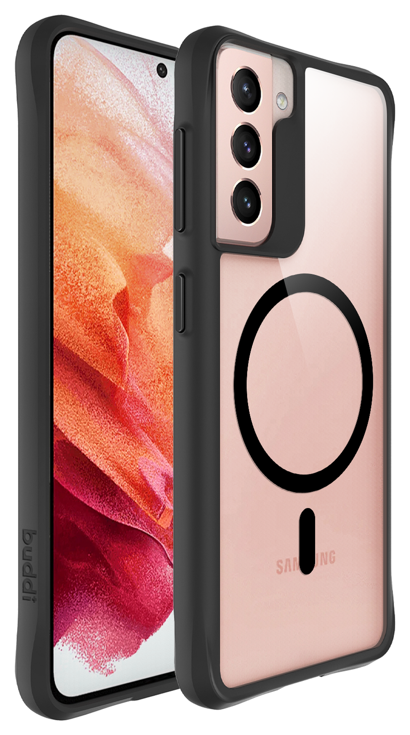 Buddi Hybrid Samsung Galaxy S21 Hoesje MagSafe Back Cover Transparant Zwart afbeelding 2