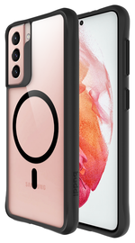 Buddi Hybrid Samsung Galaxy S21 Hoesje MagSafe Back Cover Transparant Zwart afbeelding