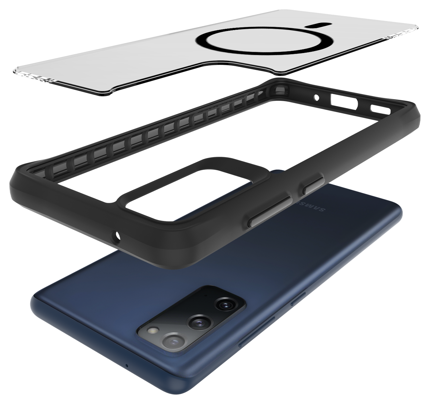 Buddi Hybrid Samsung Galaxy S20 FE Hoesje MagSafe Back Cover Transparant Zwart afbeelding 10