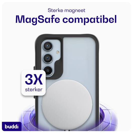 Buddi Hybrid Samsung Galaxy A54 Hoesje MagSafe Back Cover Matte Zwart afbeelding 3