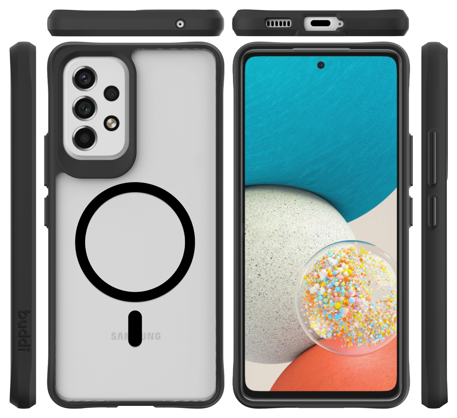 Buddi Hybrid Samsung Galaxy A53 Hoesje MagSafe Back Cover Matte Zwart afbeelding 9