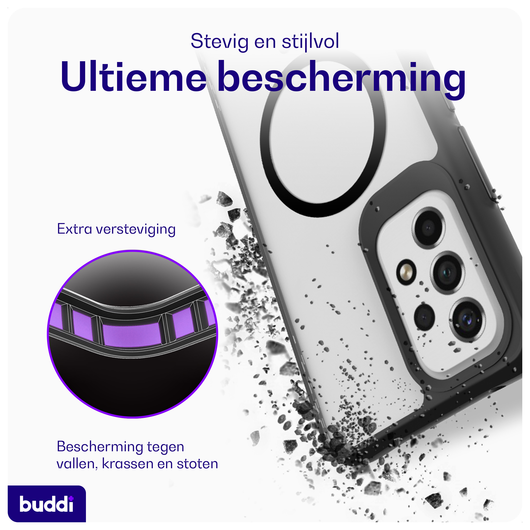 Buddi Hybrid Samsung Galaxy A53 Hoesje MagSafe Back Cover Matte Zwart afbeelding 2