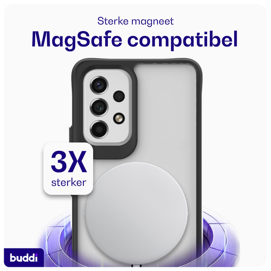 Buddi Hybrid Samsung Galaxy A53 Hoesje MagSafe Back Cover Matte Zwart afbeelding 3