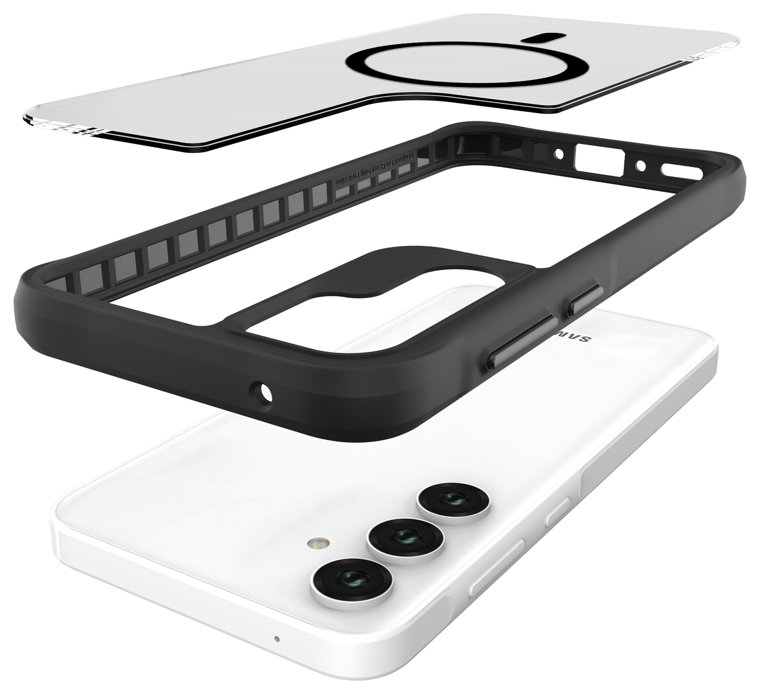 Buddi Hybrid Samsung Galaxy A35 Hoesje MagSafe Back Cover Matte Zwart afbeelding 3